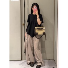 로에베 로고 자수 불규칙 반팔 티셔츠 001-184026