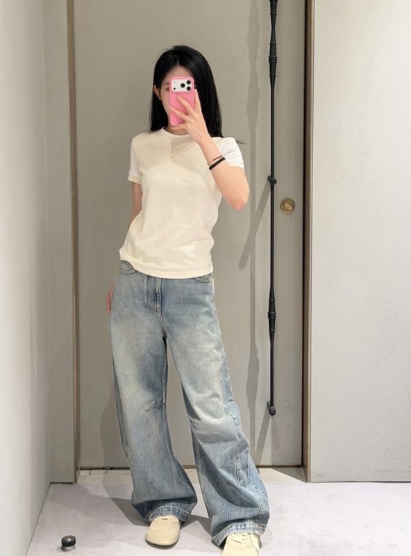 로에베 스파이더 슬리브 컬러블럭 반팔 티셔츠 001-184027
