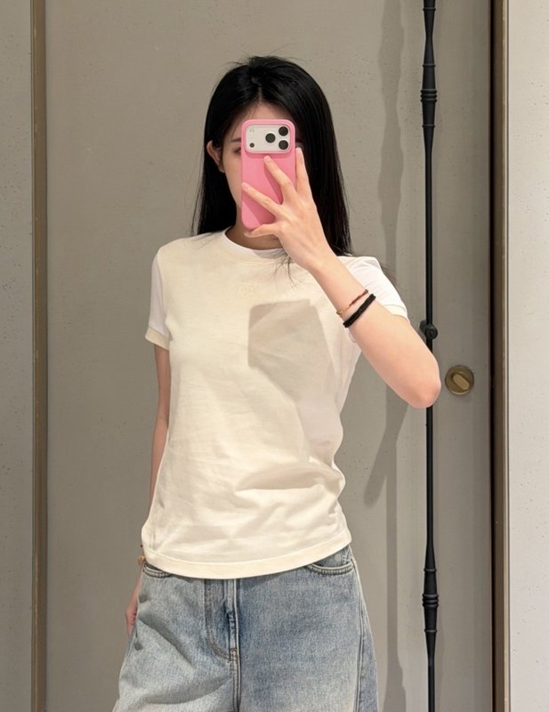 로에베 스파이더 슬리브 컬러블럭 반팔 티셔츠 001-184027
