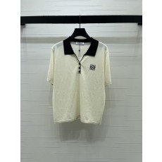 로에베 컬러 블록 칼라 니트 반팔 티셔츠 001-184038