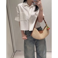 로에베 반팔 셔츠 작은 칼라 싱글 브레스티드 001-184056