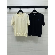 로에베 라운드넥 토템 자수 니트 반팔 001-184066