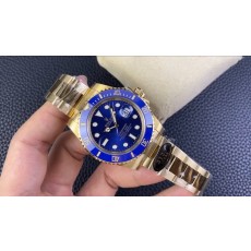 롤렉스 골드 블루 서브마리너 기계식 남성 시계 001-184140