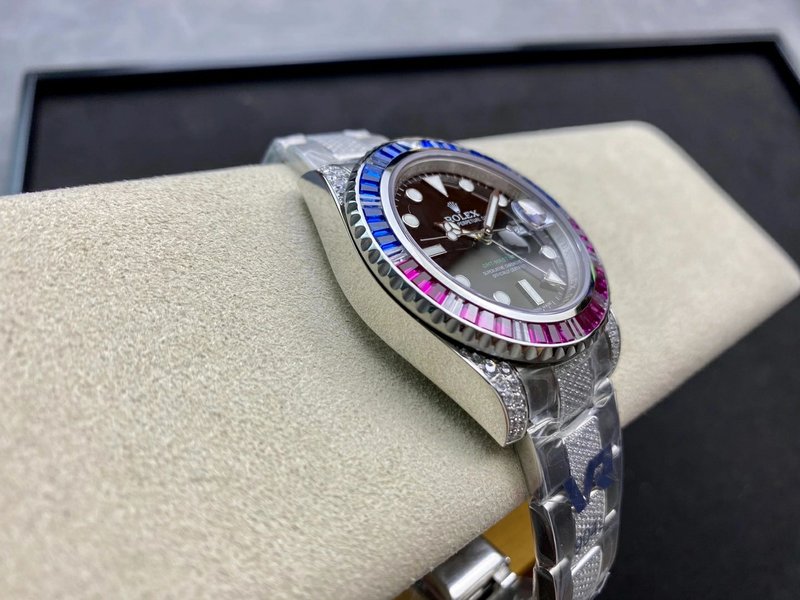 롤렉스 GMT 마스터 II 풀 다이아몬드 럭셔리 워치 001-184561