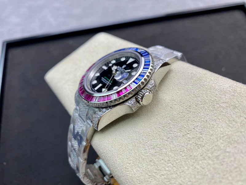 롤렉스 GMT 마스터 II 풀 다이아몬드 럭셔리 워치 001-184561