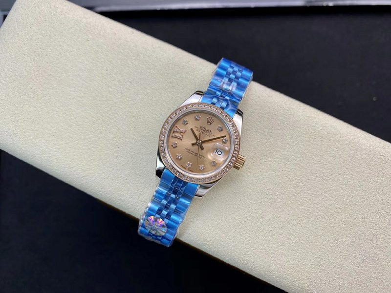 여성용 로그타입 스테인리스 스틸 사파이어 크리스탈 시계 001-185124