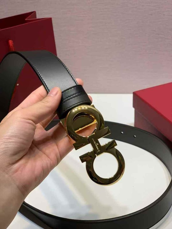 페라가모 블랙 골드 버클 벨트 001-185270
