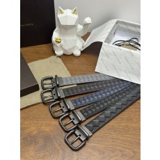 Bottega Veneta 클래식 웨빙 가죽 벨트 001-185304