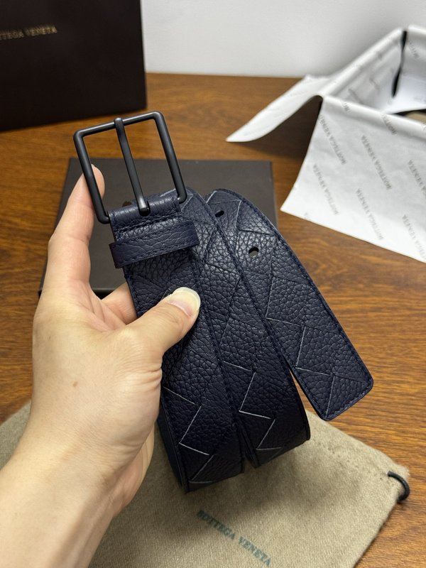 BV 3.5cm 리치 그레인 웨빙 가죽 벨트 001-185308