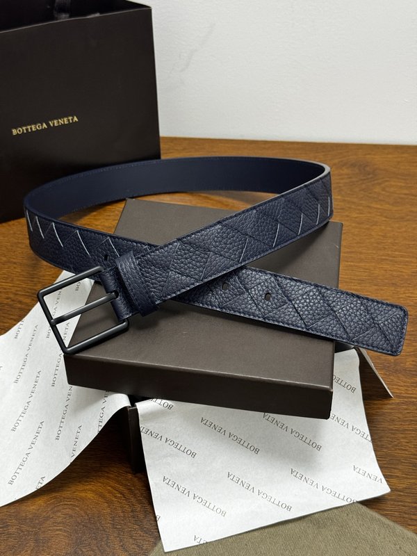 BV 3.5cm 리치 그레인 웨빙 가죽 벨트 001-185308