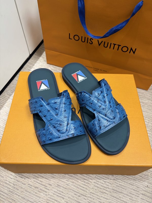 LV 남성 오스트리치 엠보슬리퍼 001-185371