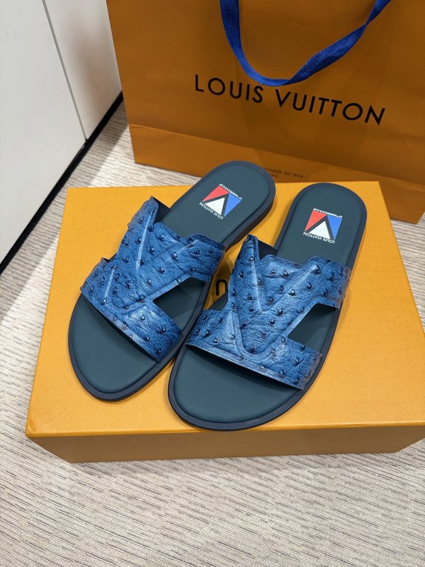 LV 남성 오스트리치 엠보슬리퍼 001-185371