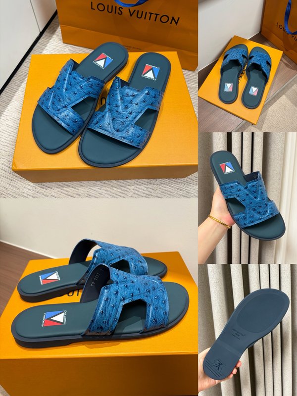 LV 남성 오스트리치 엠보슬리퍼 001-185371