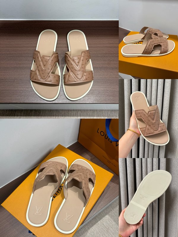 LV 남성 오스트리치 엠보슬리퍼 001-185373