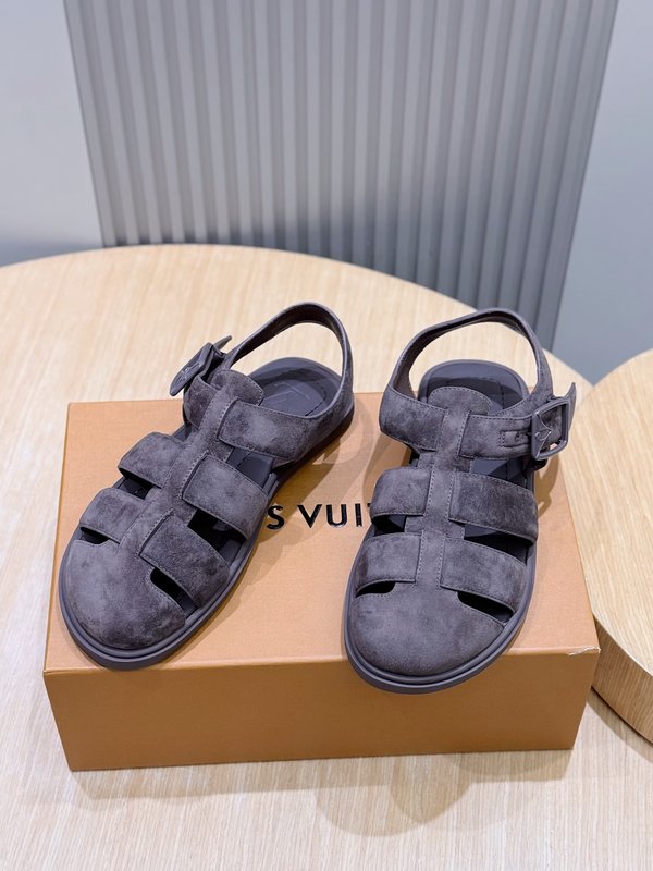 LV 스타일 남성 소가죽 샌들 최고 품질 001-185379