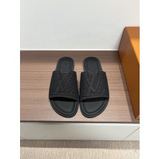 루이비통 스타일 소牛皮 스웨이드 V 타입 슬라이드 001-185405