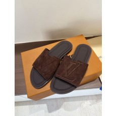 루이비통 남성 소가죽 스웨이드 캐주얼 슬리퍼 001-185449