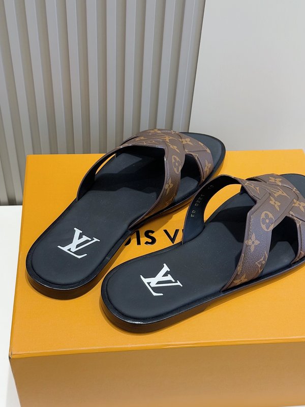 LV 오아시스 데님 가죽 샌들 남성용 001-185465