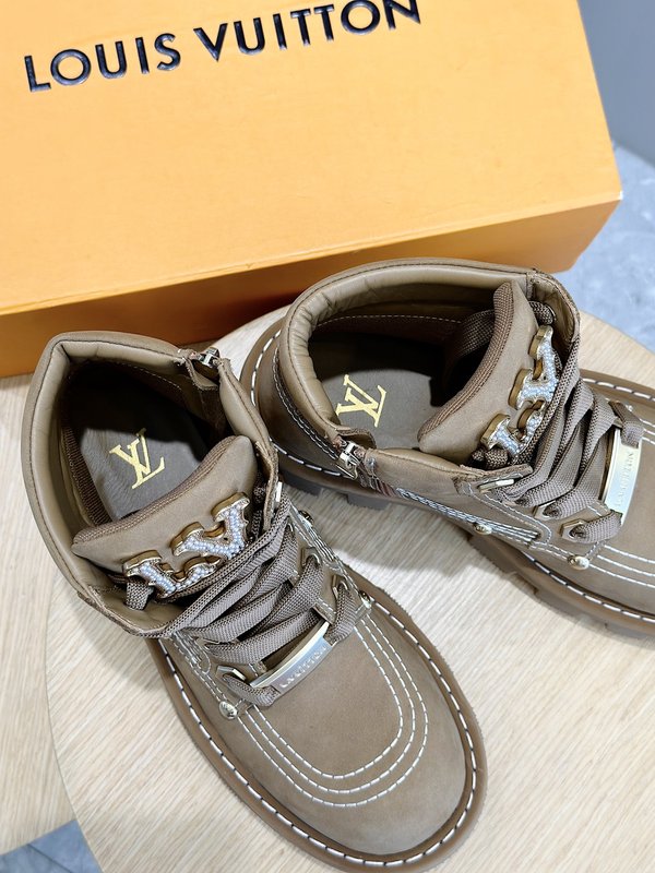 LV 남성 정 수면 소 가죽 앵클 부츠 001-185506