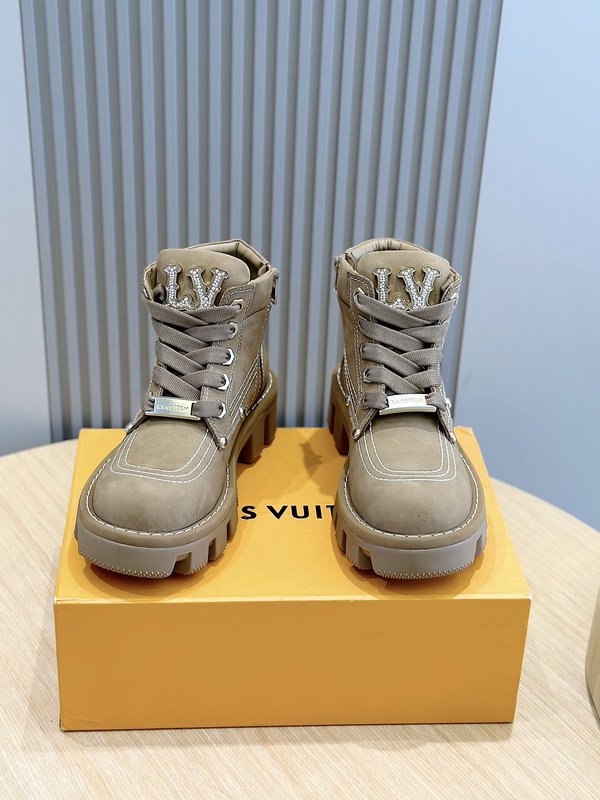 LV 남성 정 수면 소 가죽 앵클 부츠 001-185506