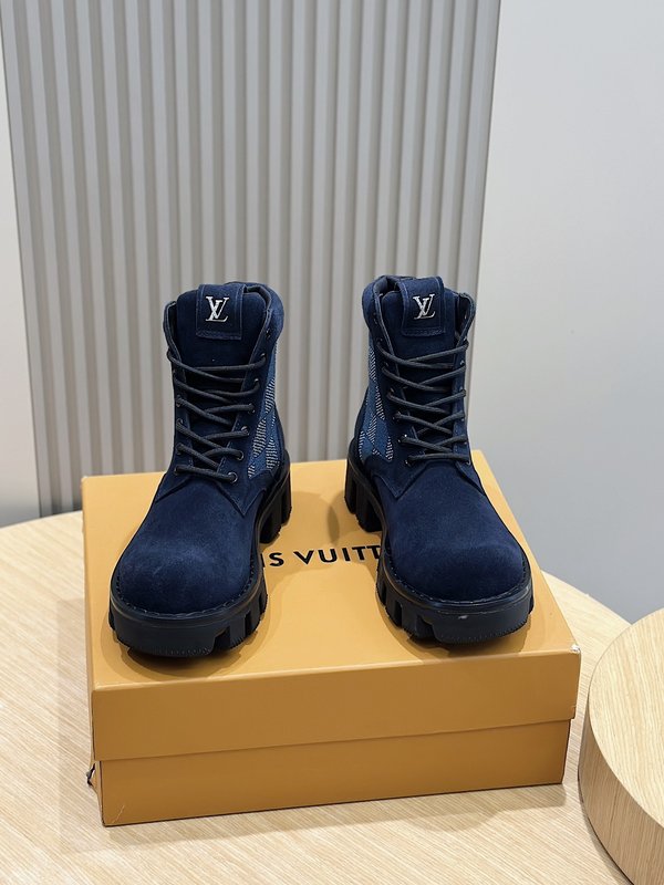 LV 체커 남성 스웨이드 부츠 001-185514