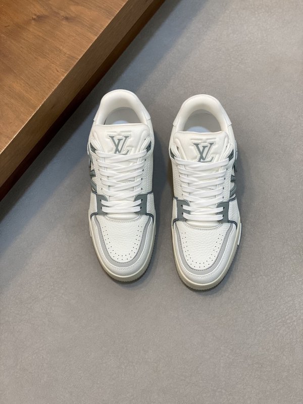 LV 트레이너 남성 화이트 캐주얼 운동화 001-185530