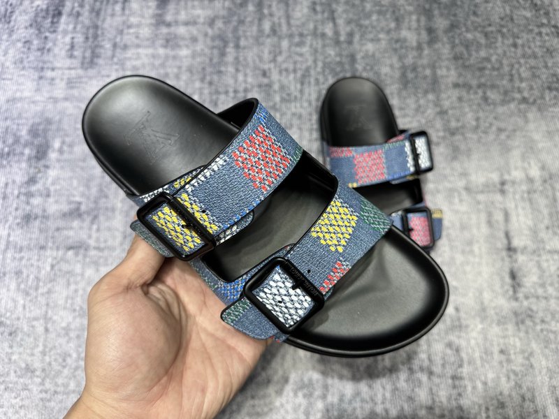 LV 남성용 블랙 캐주얼 슬리퍼 001-185809