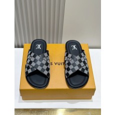 클래식 체크 소가죽 남성 샌들 천연 가죽 아웃솔 001-185863