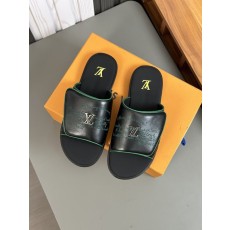 LV 루이비통 남성 가죽 로고 슬리퍼 001-185923