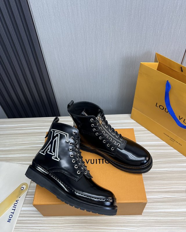 LV 가을 겨울 카프스킨 남성 앵클부츠 001-185947