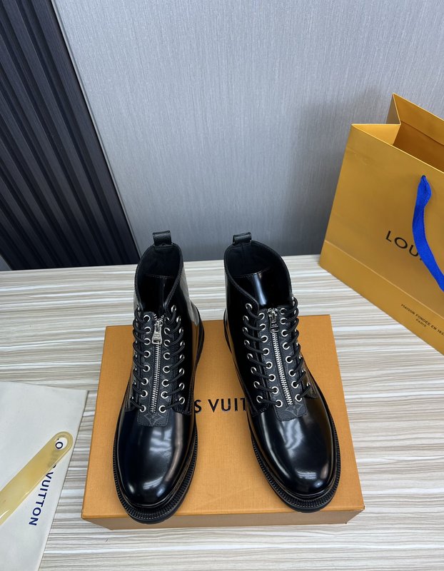 LV 가을 겨울 카프스킨 남성 앵클부츠 001-185947