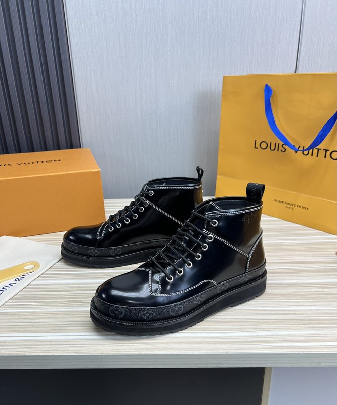 LV 가을 겨울 소가죽 남성 앵클 부츠 001-185948