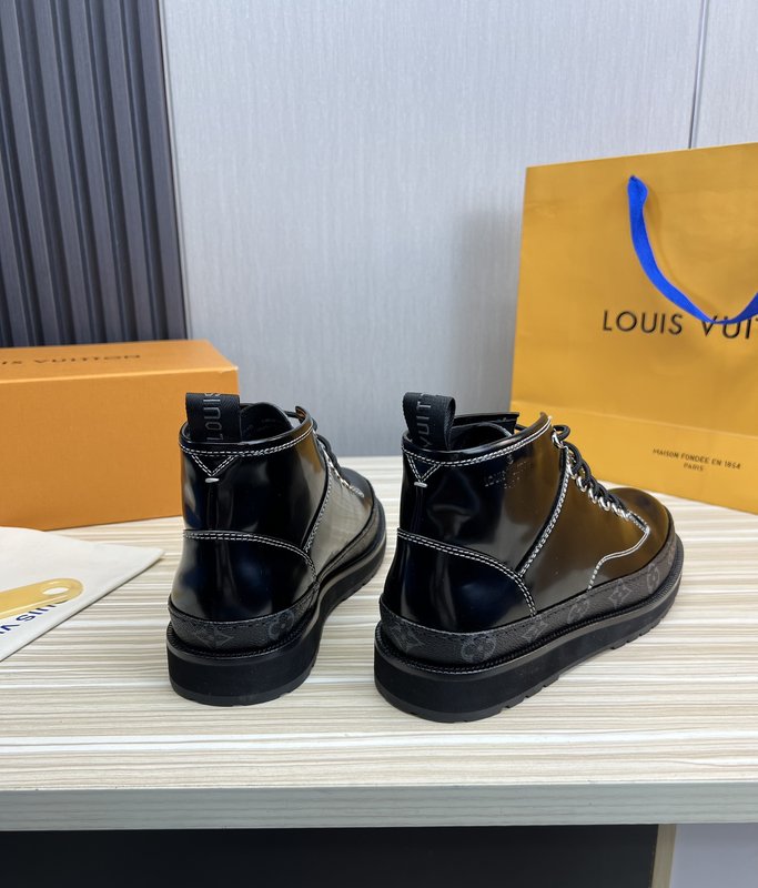 LV 가을 겨울 소가죽 남성 앵클 부츠 001-185948