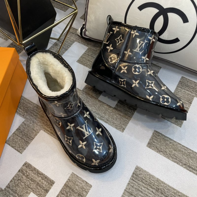 LV 스타일 PVC 자수 울 부츠 001-185965