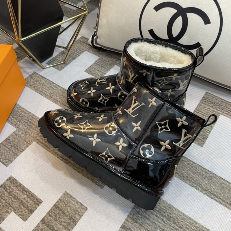 LV 스타일 PVC 자수 울 부츠 001-185965