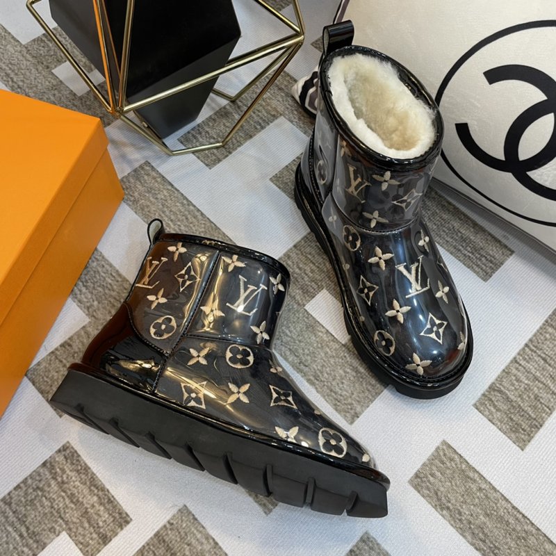 LV 스타일 PVC 자수 울 부츠 001-185965