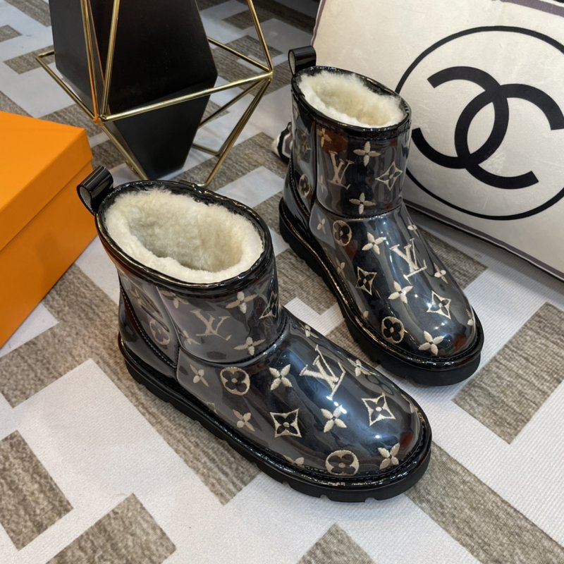 LV 스타일 PVC 자수 울 부츠 001-185965