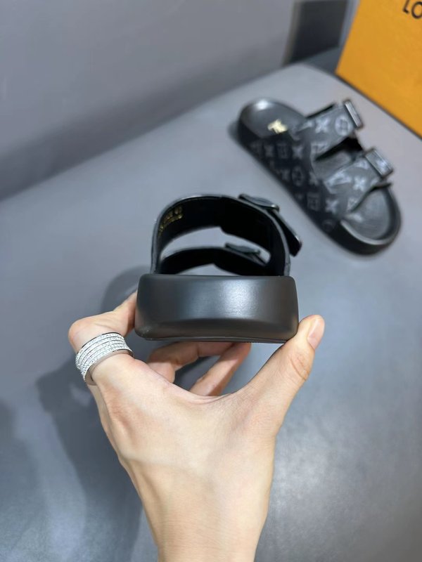 LV 남성용 블랙 샌들 슬리퍼 001-185993