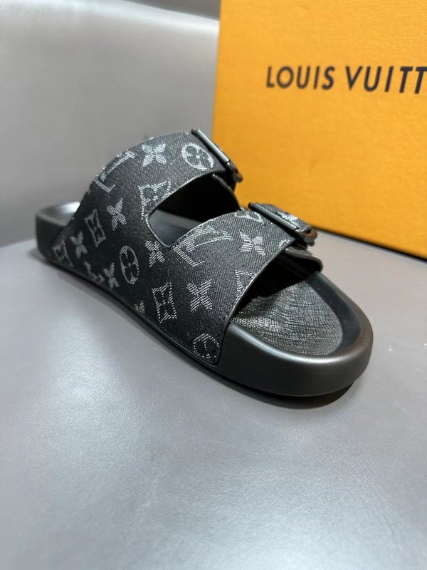 LV 남성용 블랙 샌들 슬리퍼 001-185993