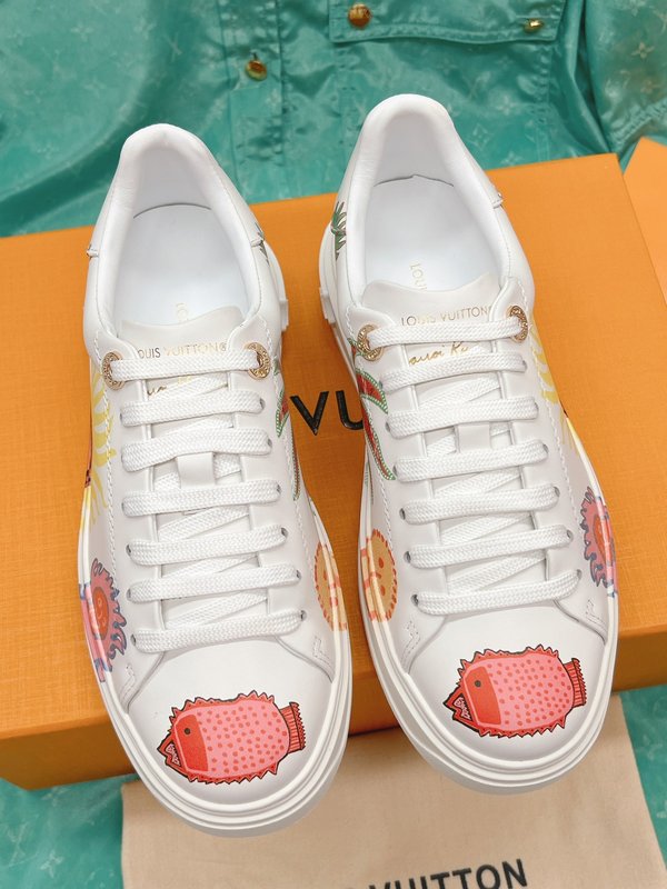 LV 커플룩 두꺼운 바닥 화이트 스니커즈 001-186020