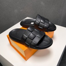 루이비통 남성 블랙 슬라이드 샌들 001-186042