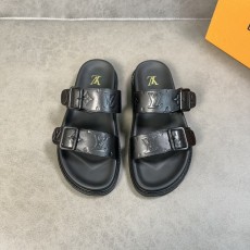 LV 남성 가죽 엠보싱 슬리퍼 001-186054