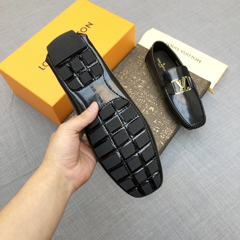 LV 남성 로퍼 슈즈 블랙 가죽 오리지널 001-186076