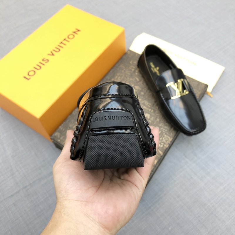 LV 남성 로퍼 슈즈 블랙 가죽 오리지널 001-186076