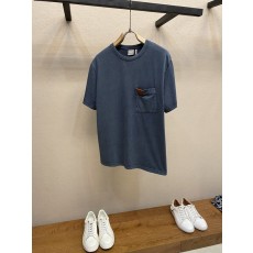 디오르 가죽 로고 라운드넥 반팔 티셔츠 001-186169