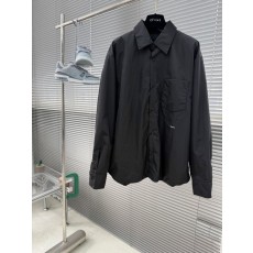 PRADA 신규 블랙 루즈핏 긴팔 셔츠 001-186209