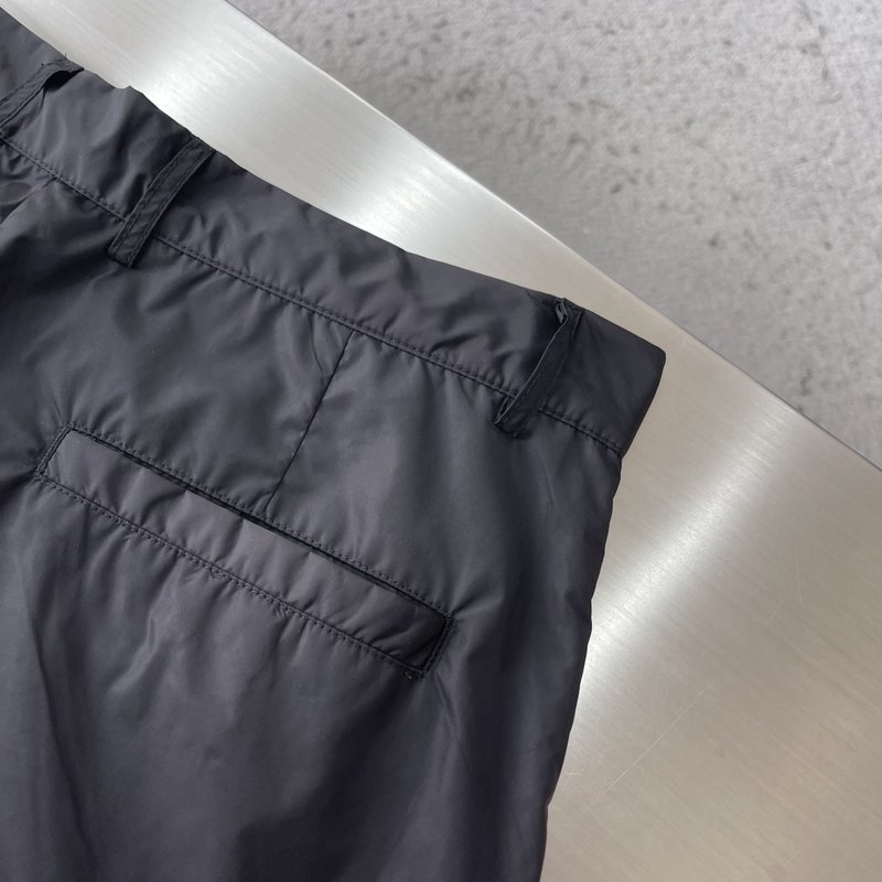 클래식 자수 블랙 스트레이트 캐주얼 팬츠 001-186210