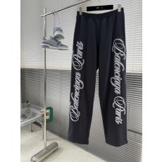 발렌시아가 커시브 자수 워싱 블랙 롱팬츠 001-186228