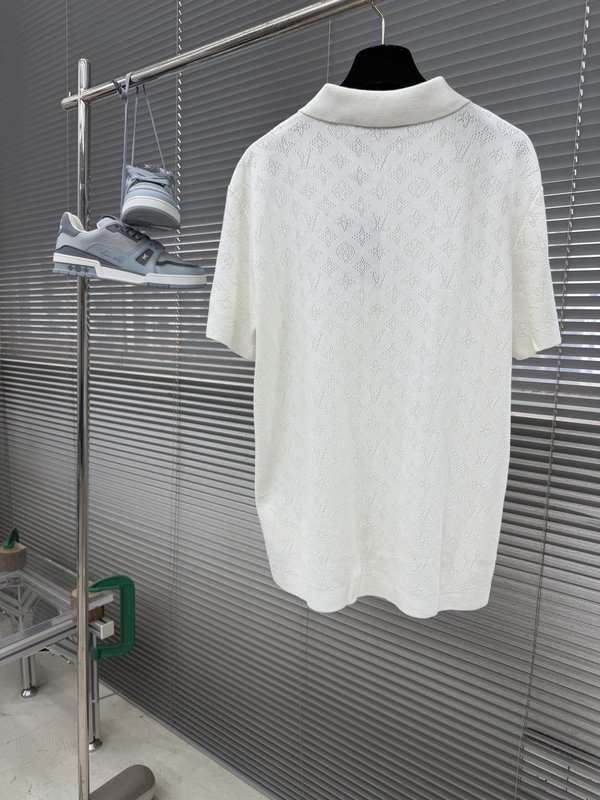 남성 실크 코튼 혼방 자카드 반팔 폴로 셔츠 001-186242
