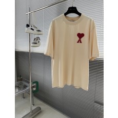 아미 파리 하트 자수 반팔 티셔츠 001-186249